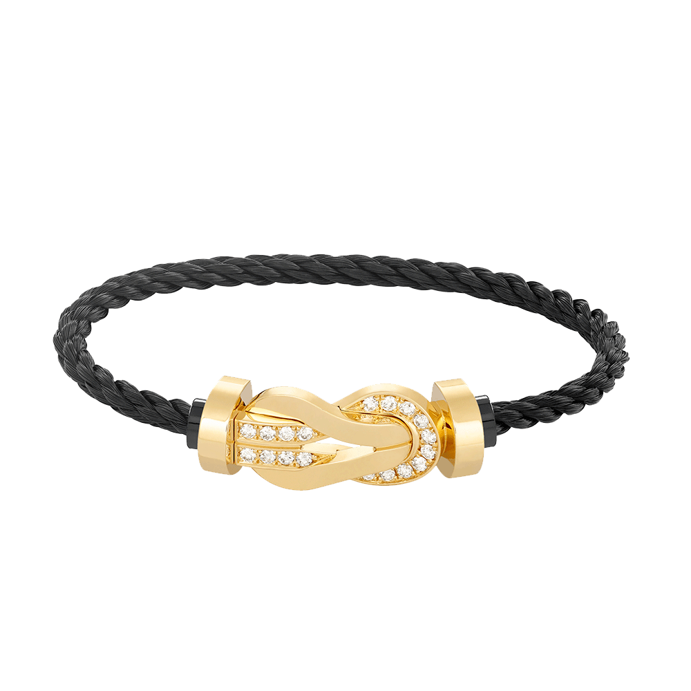 [Bloom]CHANCE LARGE 8 FIGURE BUCKLE HALF DIAMOND BRACELET GOLD