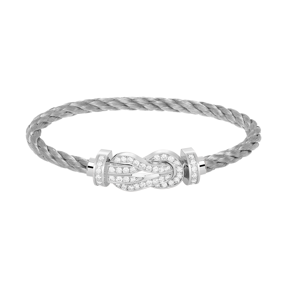 [Bloom]CHANCE LARGE 8 FIGURE BUCKLE FULL DIAMOND BRACELET SILVER