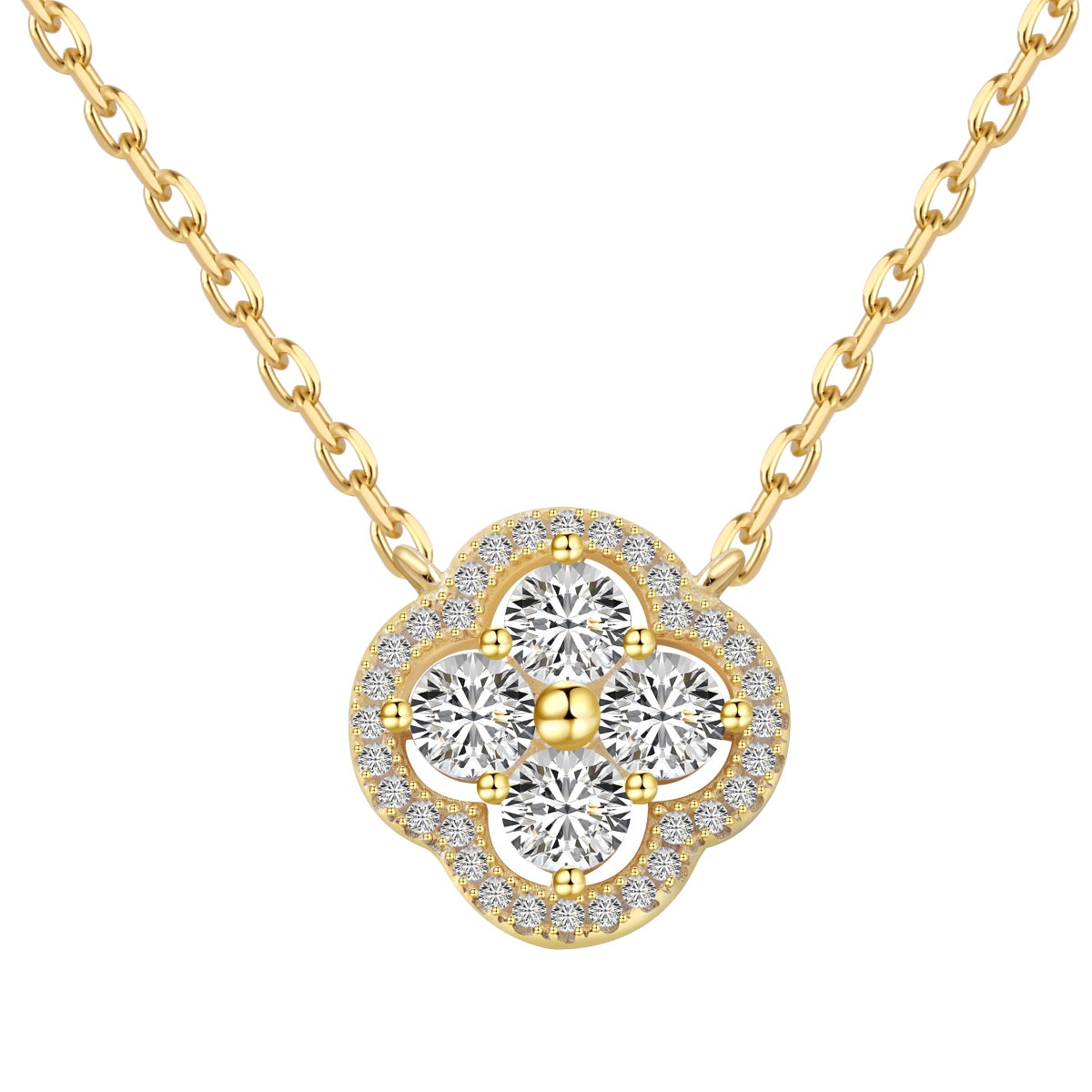 [Bloom]Exquisite Necklace With Four-Leaf Clover Flower Design