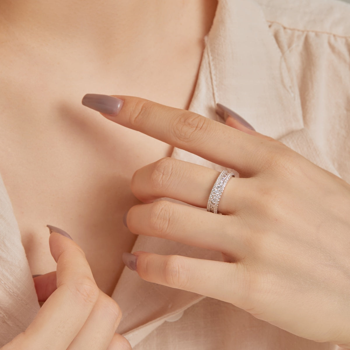 [Bloom]Delicate Colorful Round Cut Daily Ring