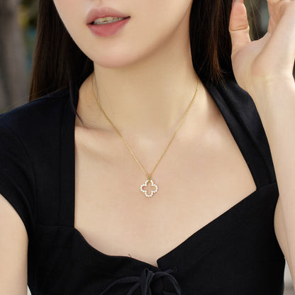 [Bloom]Four-Leaf Clover Hollow Design Exquisite Necklace