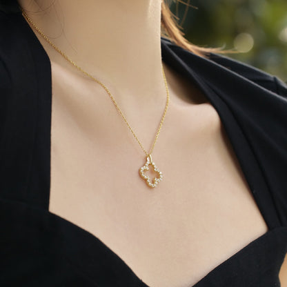 [Bloom]Four-Leaf Clover Hollow Design Exquisite Necklace