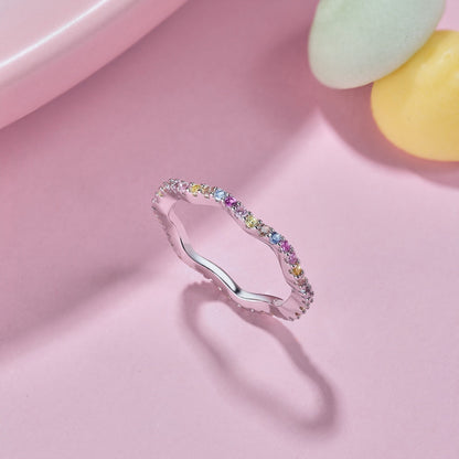 [Bloom]Dainty Colorful Round Cut Party Ring