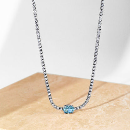 [Bloom]1.0 Carat Shining Oval Cut Necklace