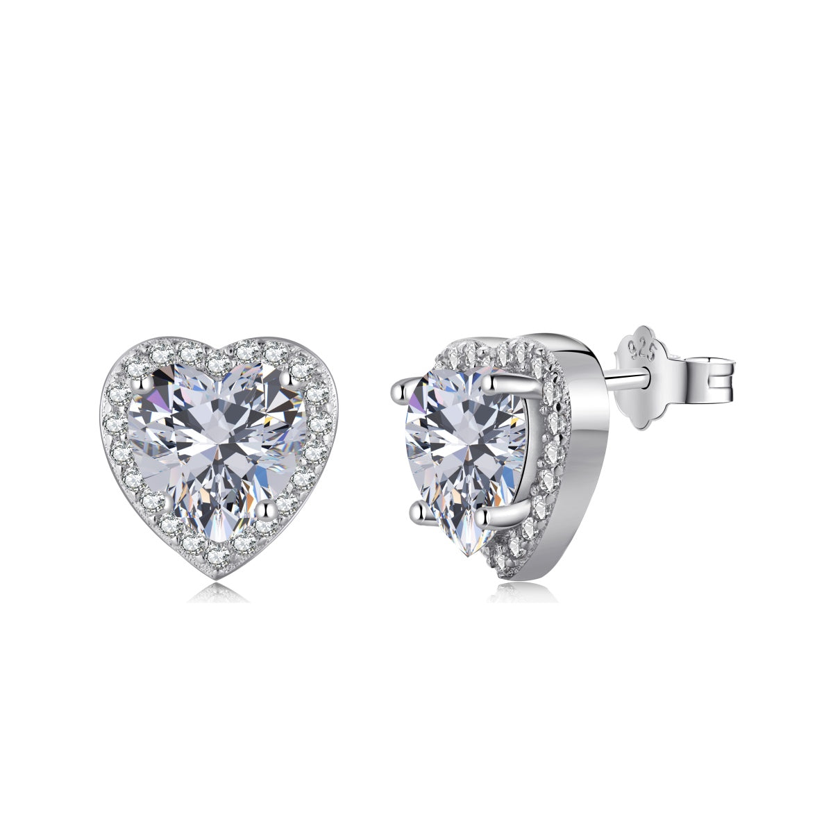 [Bloom]Sparkling Heart Shape Lover Earrings