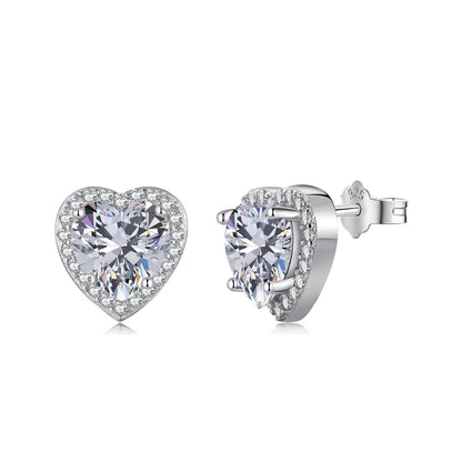 [Bloom]Sparkling Heart Shape Lover Earrings