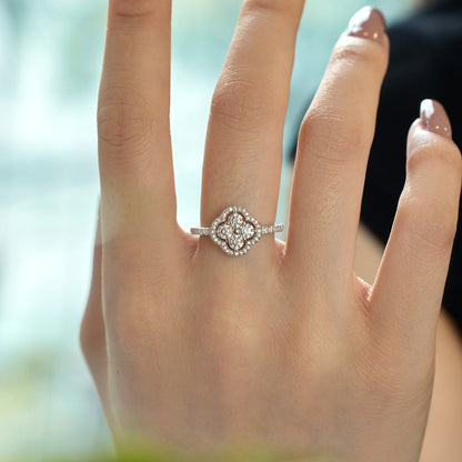 [Bloom]Four Leaf Clover Flower Design Ring