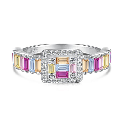 [Bloom]Exquisite Colorful Radiant Cut Party Ring