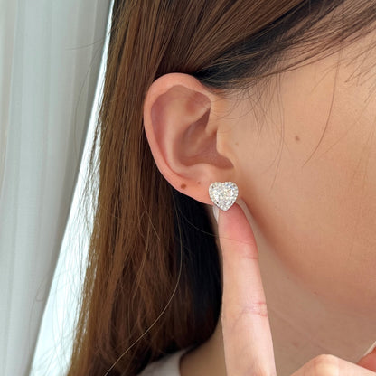 [Bloom]Sparkling Heart Shape Lover Earrings