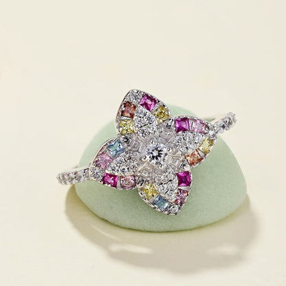 [Bloom]Luxurious Colorful Flower Shape Banquet Ring