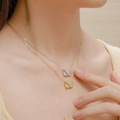 [Bloom]Envelope Heart Shape Mother's Day Necklace