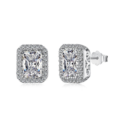 [Bloom]1.0 Carat Luxurious Dainty Emerald Cut Daily Earrings