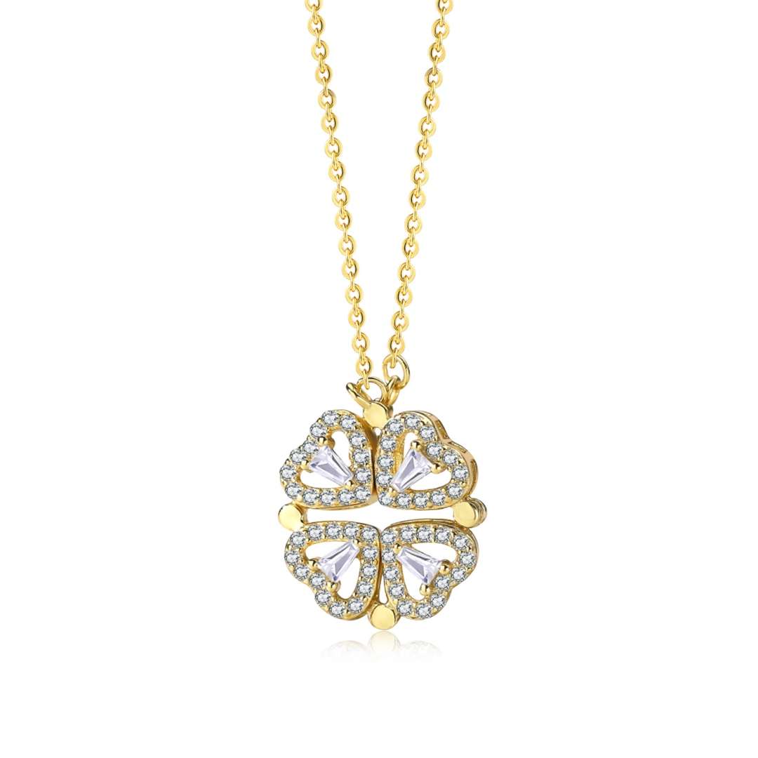 [Bloom]Ornate Heart Cut Flower Shape Necklace