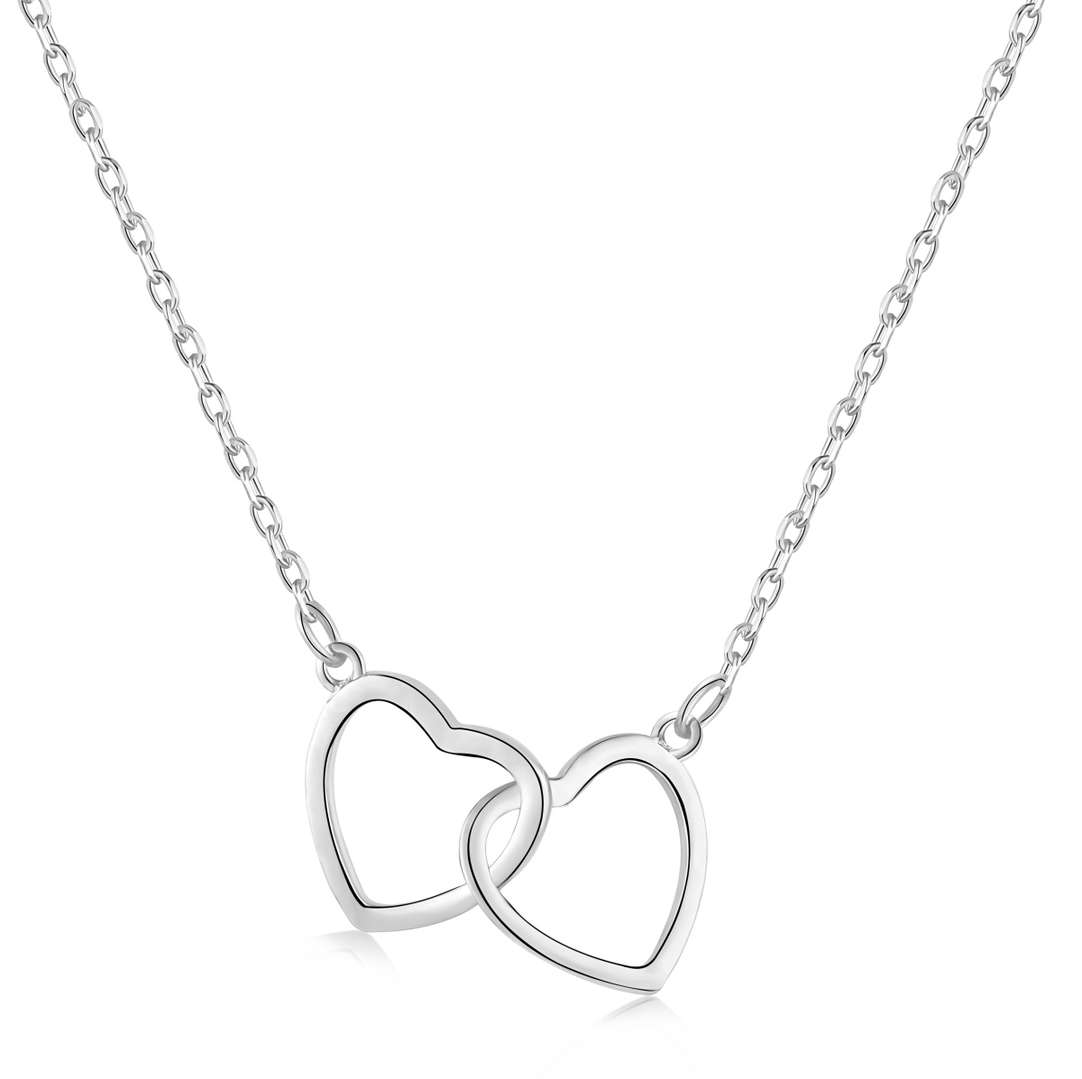 [Bloom]Sterling Silver Love Double Ring Necklace