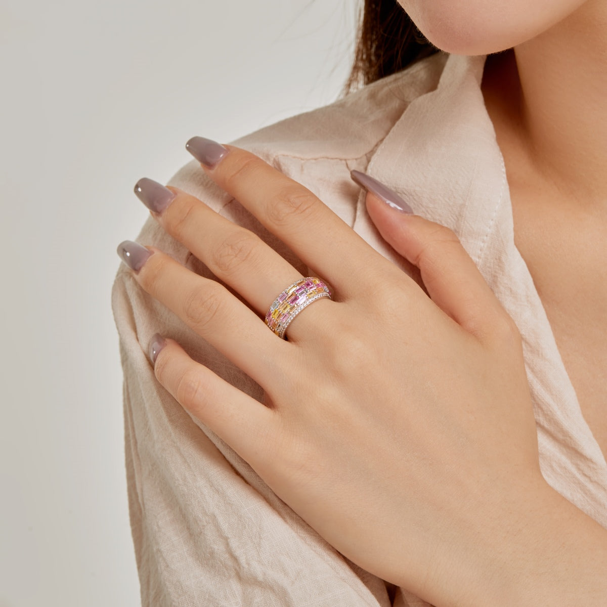 [Bloom]Radiant Colorful Radiant Cut Daily Ring