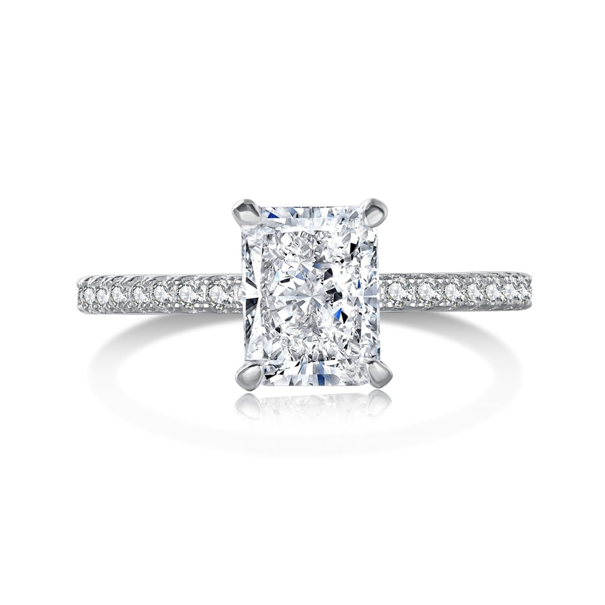 [Bloom]2.0 Carat Dazzling Sparkling Radiant Cut Party Ring