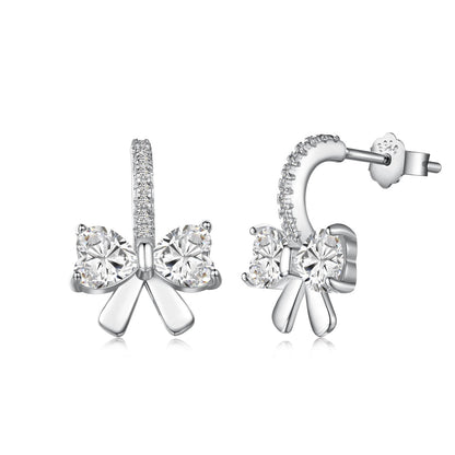 [Bloom]Exquisite Earrings With Heart-Shaped Bow Design