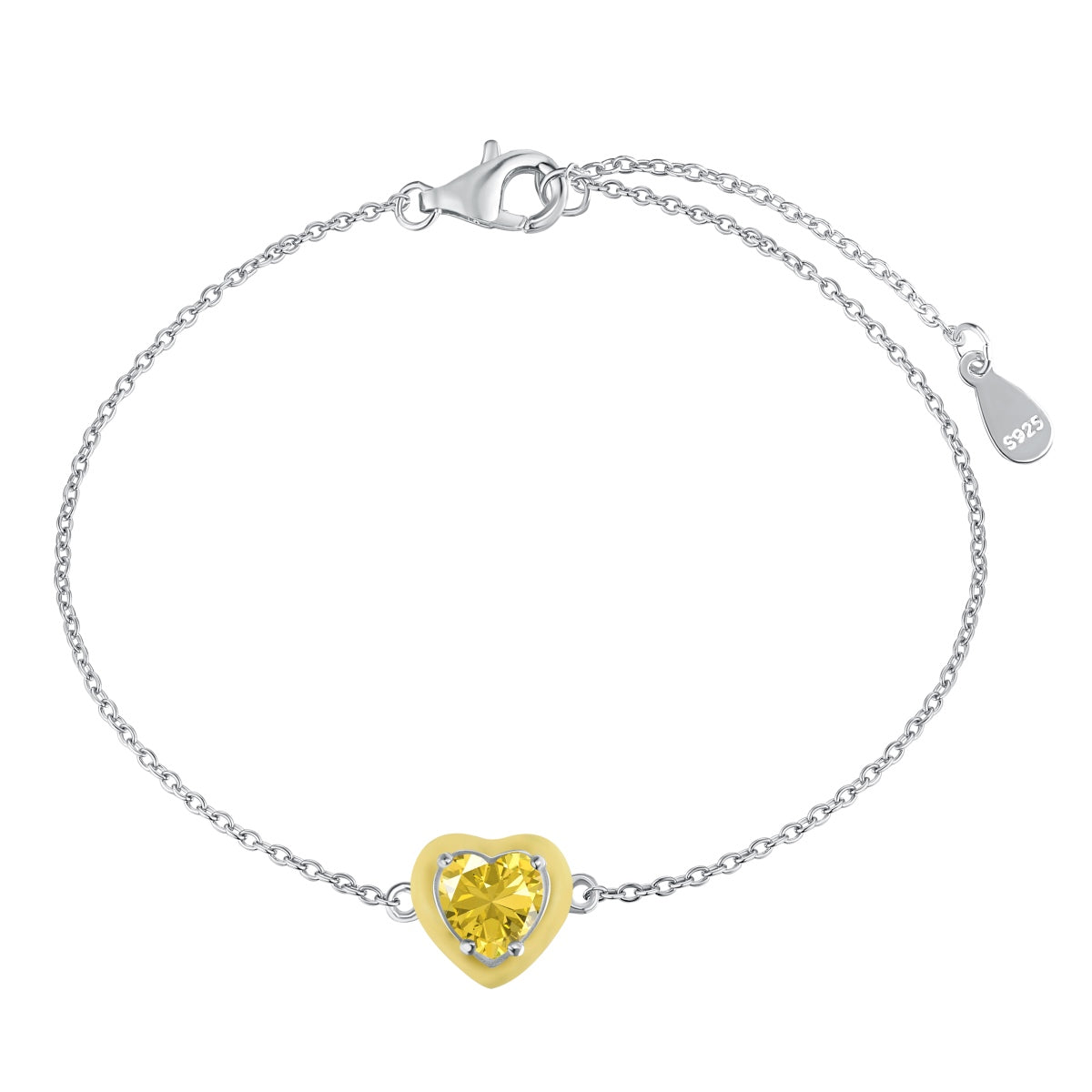 [Bloom]Sparkling Romantic Heart Shape Lover Bracelet