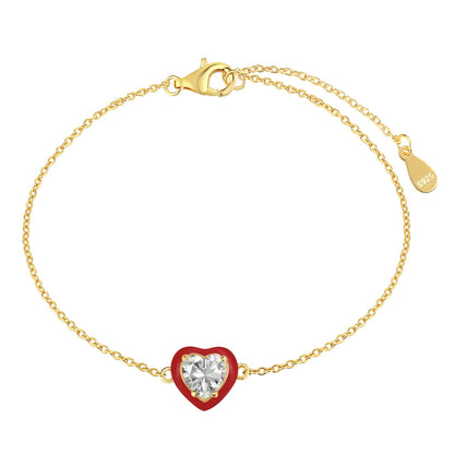 [Bloom]Sparkling Romantic Heart Shape Lover Bracelet