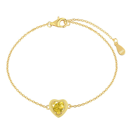 [Bloom]Sparkling Romantic Heart Shape Lover Bracelet