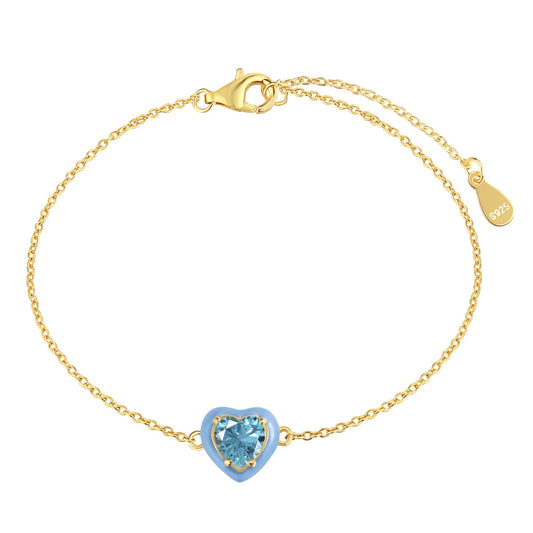 [Bloom]Sparkling Romantic Heart Shape Lover Bracelet