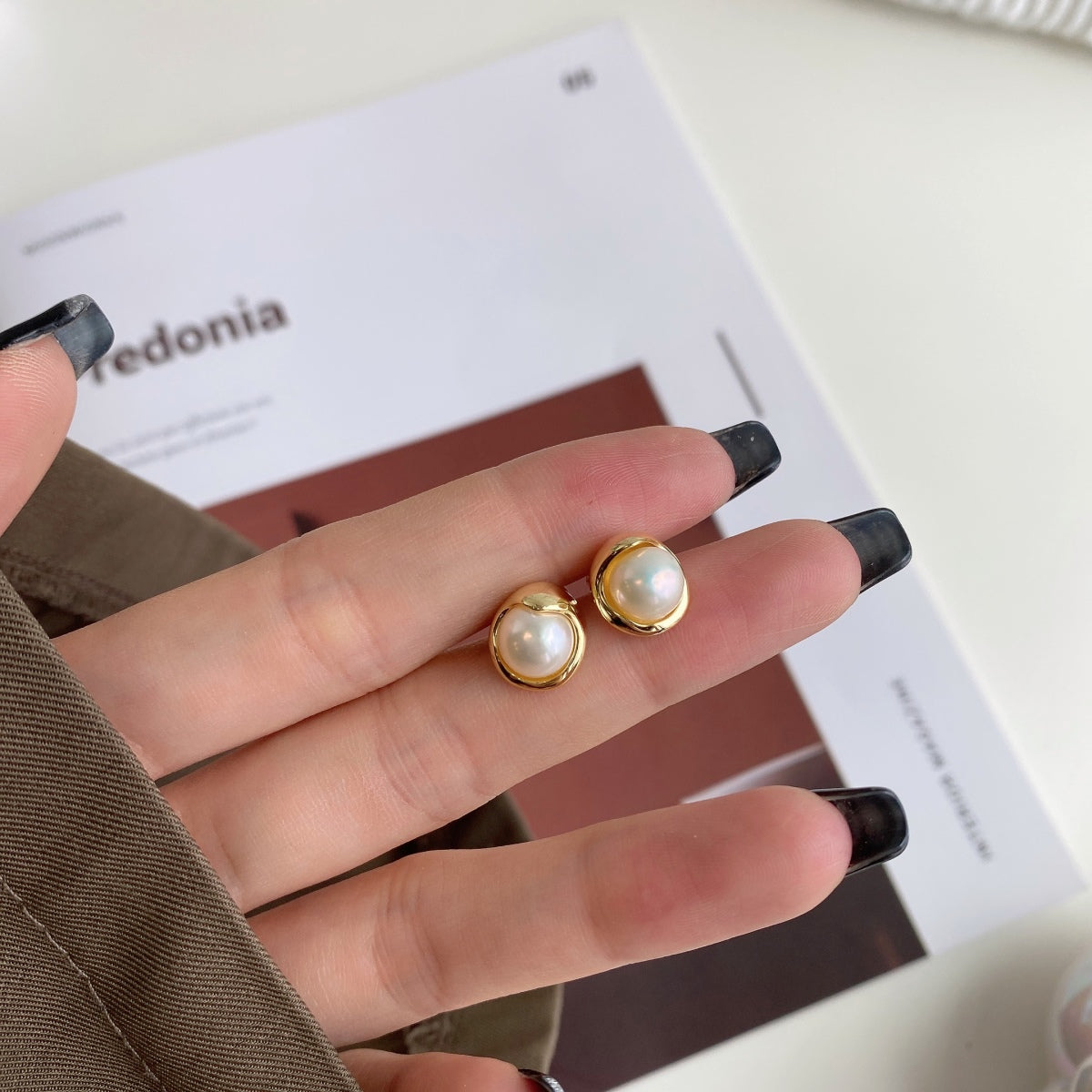 [Bloom]Dainty Bread Pearl Earrings