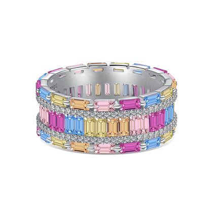 [Bloom]Dazzling Colorful Radiant Cut Party Ring