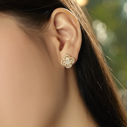 [Bloom]Lucky Four-Leaf Clover Exquisite Earrings