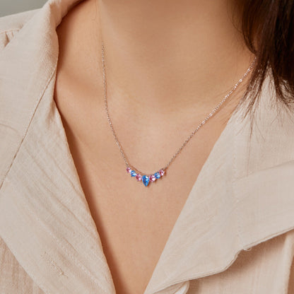 [Bloom]Dainty Colorful Heart Necklace