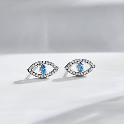 [Bloom]Blue Devil Eyes Hollow Stud Earrings