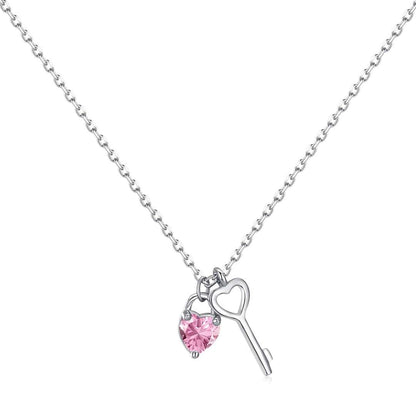 [Bloom]Unique Heart Shape Key Pendent Necklace