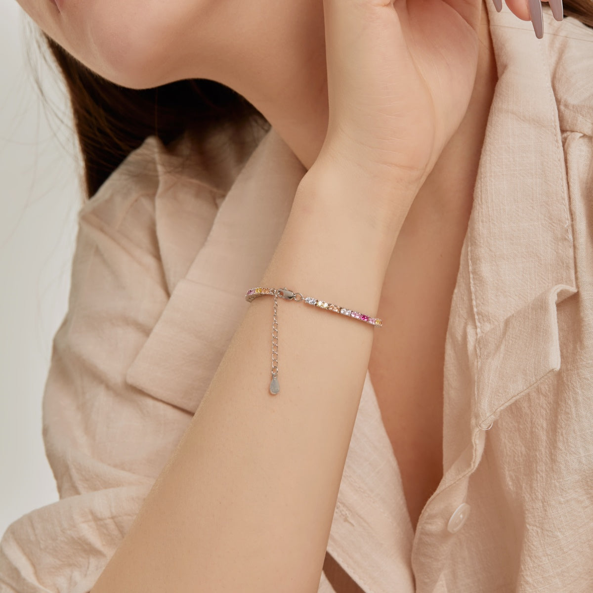 [Bloom]Delicate Romantic Heart Shape Lover Bracelet