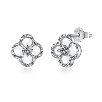 [Bloom]Four-Leaf Clover Flower Shape Exquisite Earrings