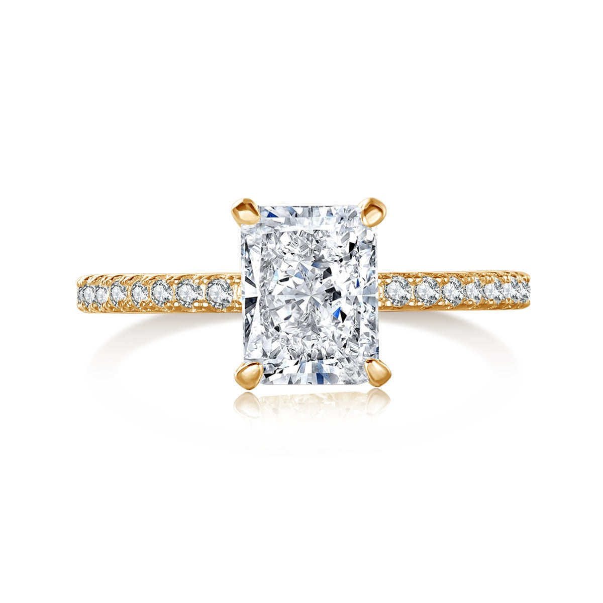 [Bloom]2.0 Carat Dazzling Sparkling Radiant Cut Party Ring