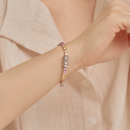 [Bloom]Radiant Colorful Round Cut Tennis Bracelet