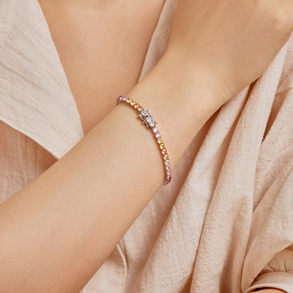 [Bloom]Radiant Colorful Round Cut Tennis Bracelet