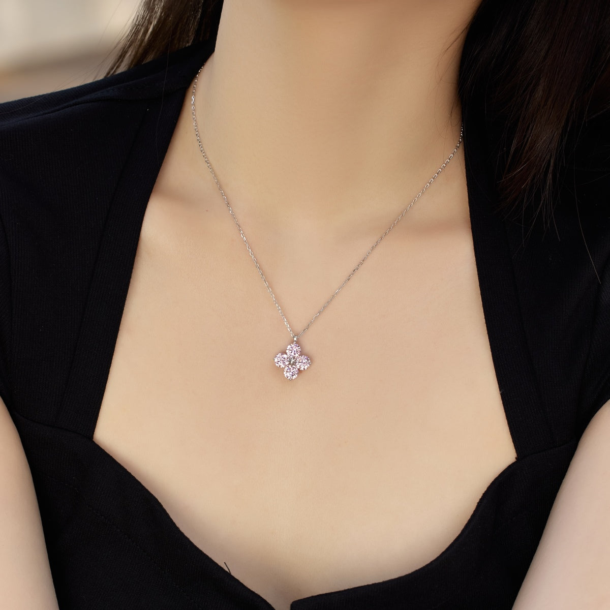 [Bloom]Four-Leaf Clover And Eight-Pointed Star Necklace