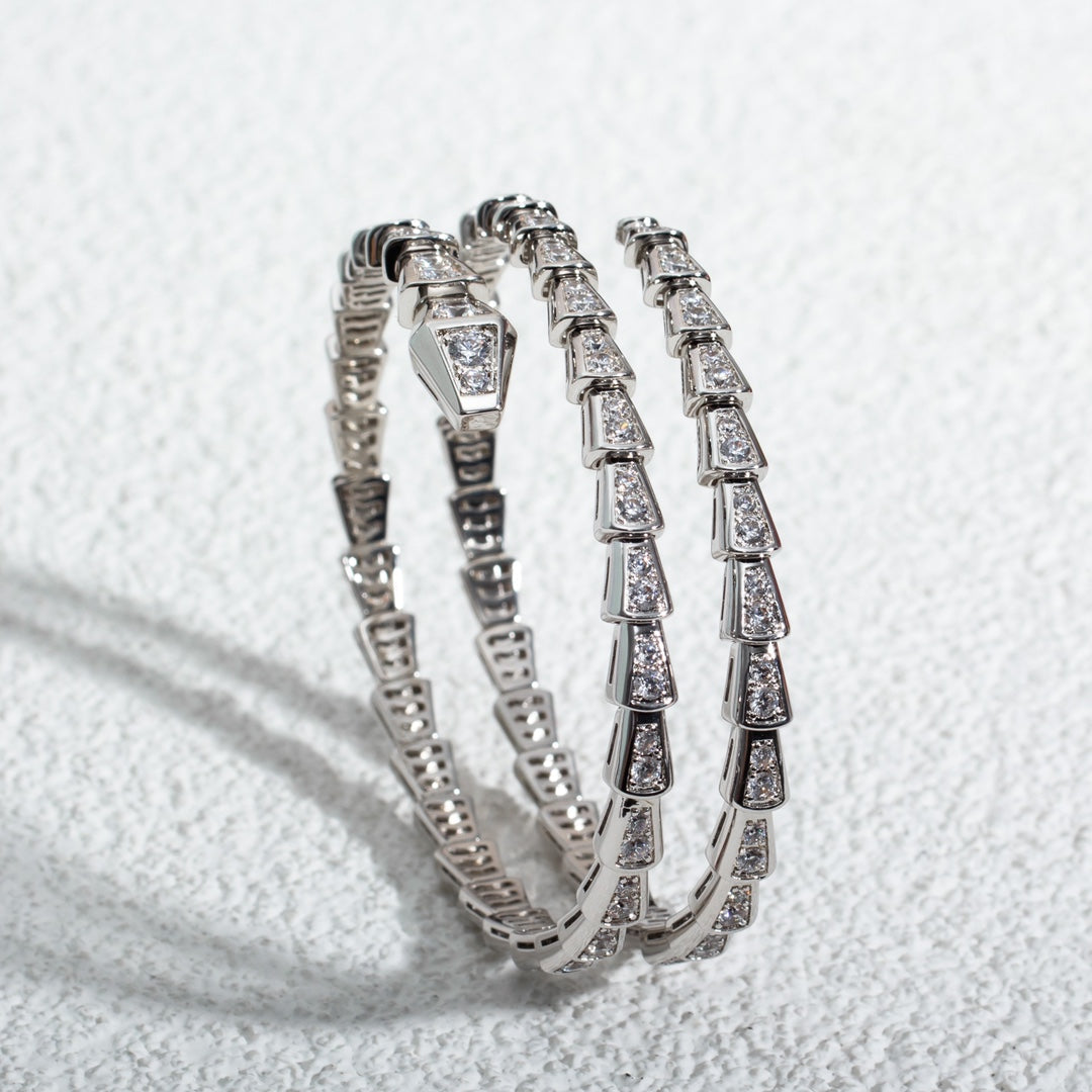 [Bloom]SERPENTI BRACELET SILVER DIAMOND DOUBLE ROW