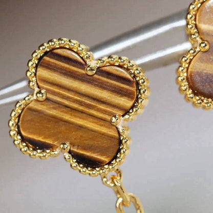 [Bloom]CLOVER  2 MOTIF  TIGER EYE CARNELIAN EARRINGS