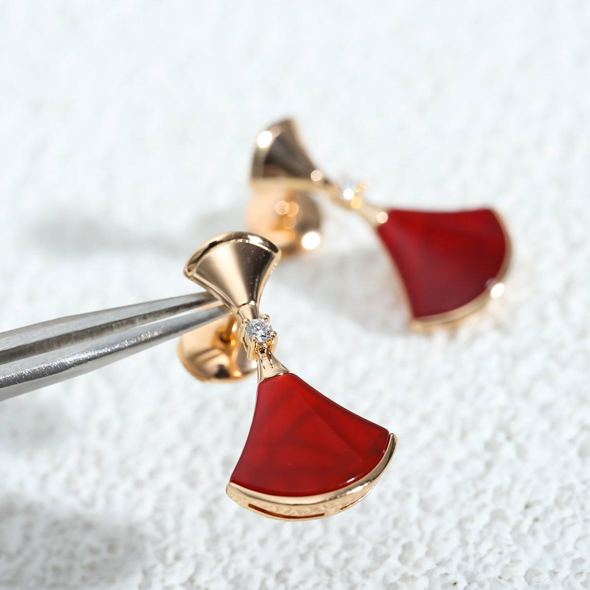 [Bloom]DREAM Carnelian PINK GOLD EARRINGS