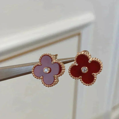 [Bloom]CLOVER MEDIUM 1 MOTIFS CARNELIAN  DIAMOND earrings