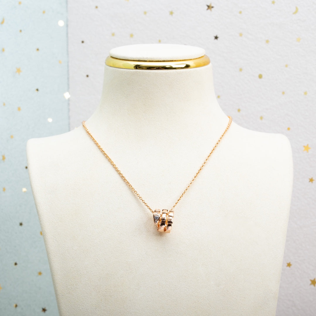 [Bloom]SERPENTI PINK GOLD NECKLACE DIAMOND