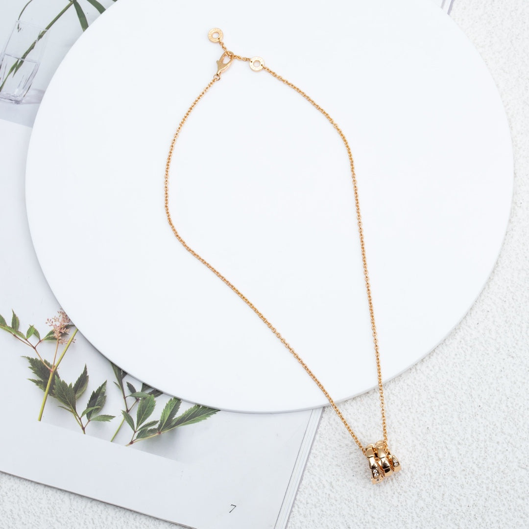 [Bloom]SERPENTI PINK GOLD NECKLACE DIAMOND