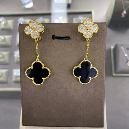 [Bloom]CLOVER  2 MOTIFS  DIAMOND  EARRINGS (MULTIPLE CHOICESç´