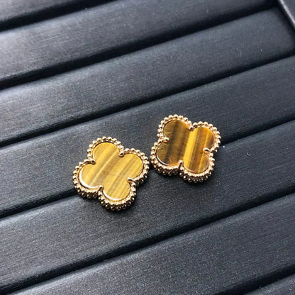 [Bloom]CLOVER MEDIUM 1 MOTIFS TIGER EYE EARRINGS