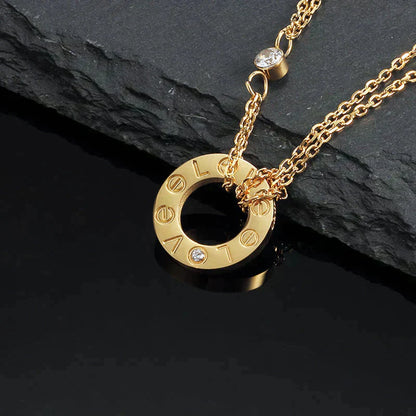 [Bloom]LOVE NECKLACE 16MM 2 DIAMONDS