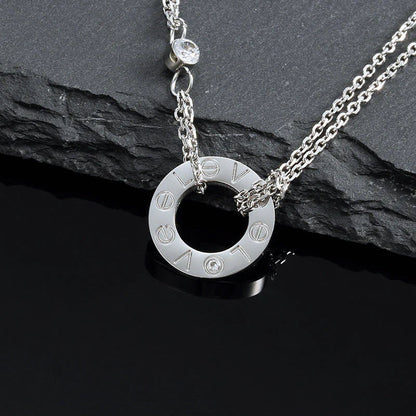 [Bloom]LOVE NECKLACE 16MM 2 DIAMONDS