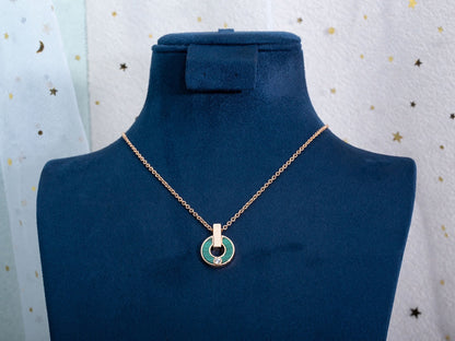 [Bloom]GARI NECKLACE PINK GOLD MALACHITE