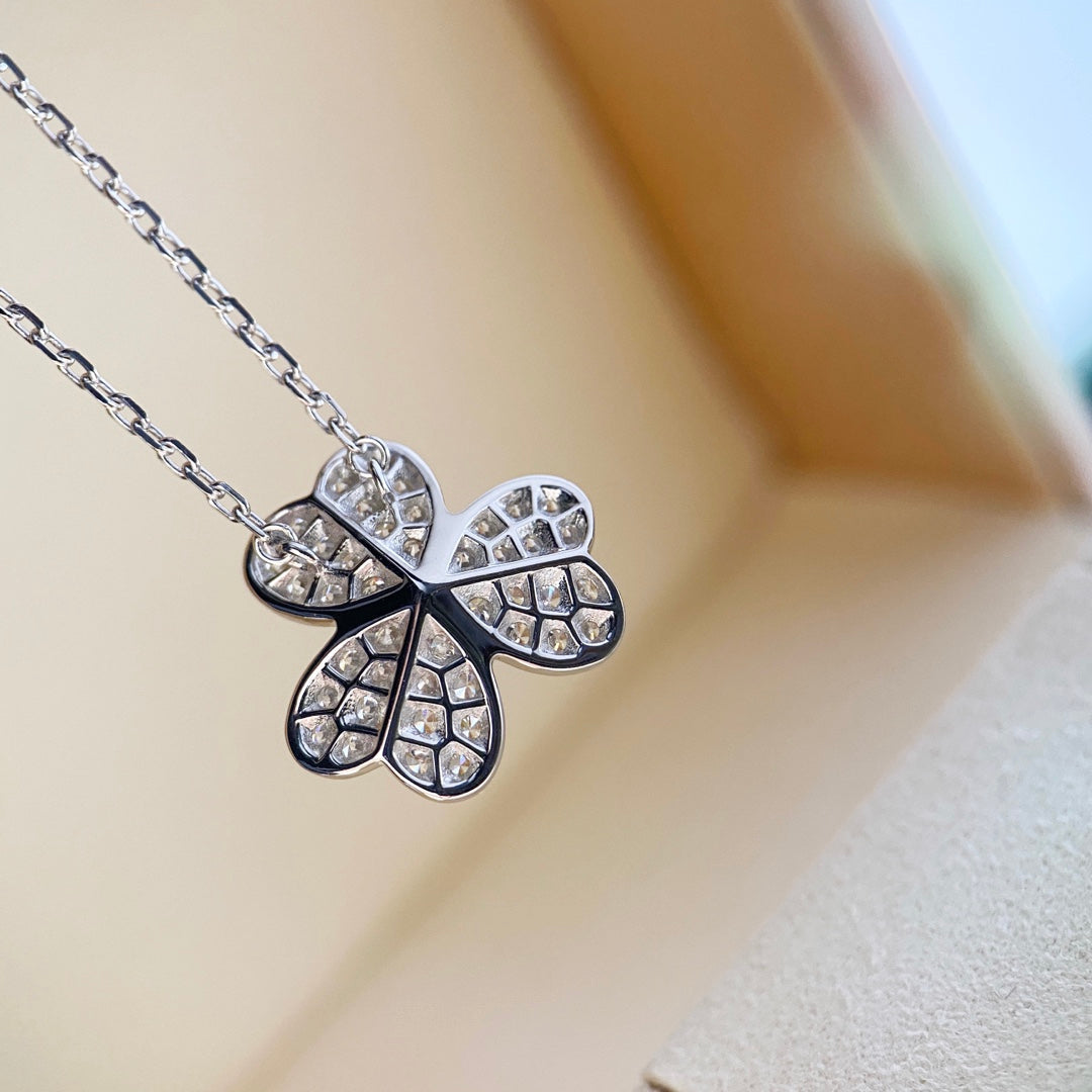 [Bloom]CLOVER DIAMOND NECKLACE SILVER