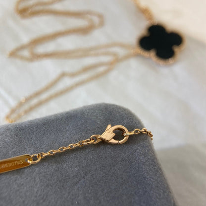 [Bloom]CLOVER 25MM NECKLACE GOLD ONYX